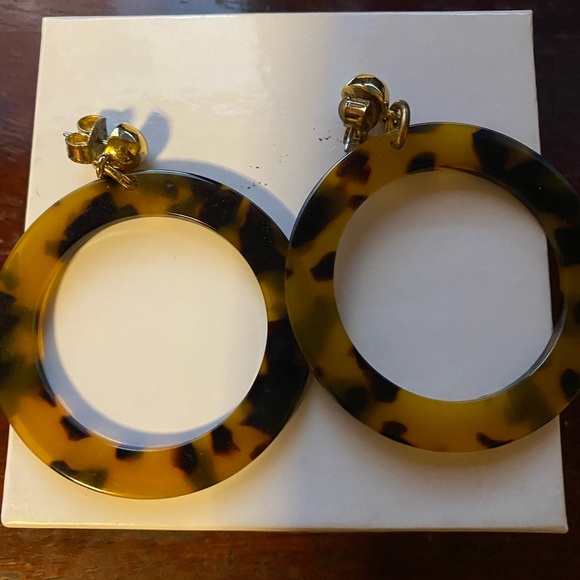 J.Crew Tortoise circle dangle earrings - Picture 3 of 4